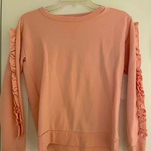 Crewcuts girls ruffle sleeve sweatshirt size 14